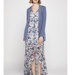 BCBGeneration Blue Striped Knit Long Jacket